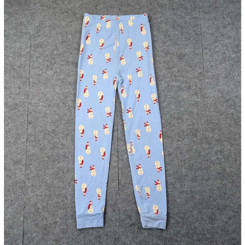 Hanna Anderson Pajama Set 120CM 6-7 Blue Snowman Lightweight Tencel Novelty